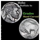 Hobo Buffalo Nickel 5c Grades Hand Carved
