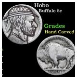 Hobo Buffalo Nickel 5c Grades Hand Carved