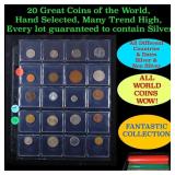 20 Great Coins of the World, hand selected, many t