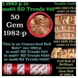 BU Shotgun Lincoln 1c roll, 1982-p 50 pcs Dunbar W