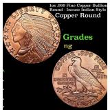 1oz .999 Fine Copper Bullion Round - Incuse Indian