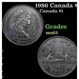 1986 Canada $1 Canada Dollar 1 Grades Select Unc