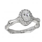 Decadence Sterling SIlver 5x7mm Oval Halo Bamboo r