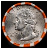 BU Shotgun Washington 25c roll, 1996-p 40 pcs Bank