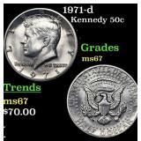 1971-d Kennedy Half Dollar 50c Grades GEM++ Unc