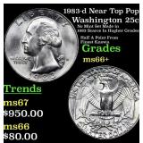 1983-d Washington Quarter Near Top Pop! 25c Graded