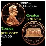 1992-s Proof Lincoln Cent 1c pr70 dcam SEGS