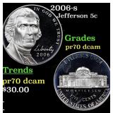 2006-s Proof Jefferson Nickel 5c pr70 dcam SEGS