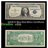 1957B $1 Blue Seal Silver Certificate Grades vf++