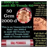 BU Shotgun Lincoln 1c roll, 2000-p 50 pcs Bank Wra