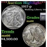 ***Major Highlight*** 1917-p Walking Liberty Half