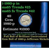 BU Shotgun Jefferson 5c roll, 1980-p 40 pcs Bell T