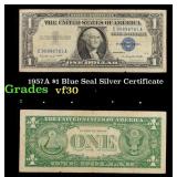 1957A $1 Blue Seal Silver Certificate Grades vf++