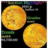 ***Major Highlight*** 1911-p Gold Indian Half Eagl