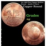1oz .999 Fine Copper Bullion Round - Apollo 11 Sty