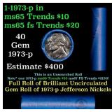 BU Shotgun Jefferson 5c roll, 1973-p 40 pcs Bell T