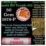 BU Shotgun Lincoln 1c roll, 1979-p 50 pcs Bank Wra