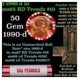 BU Shotgun Lincoln 1c roll, 1970-d 50 pcs Bank Wra