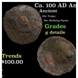 Ca. 100 AD Ancient Rome Trajan AE23 Grades g detai