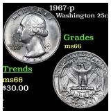 1967-p Washington Quarter 25c Grades GEM+ Unc