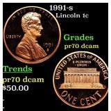 1991-s Proof Lincoln Cent 1c pr70 dcam SEGS
