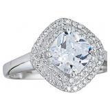 DECADENCE Sterling Silver mm Princess Cut Double H