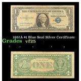 1957A $1 Blue Seal Silver Certificate Grades vf+