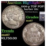 ***Major Highlight*** 1906-p Barber Dime TOP POP!