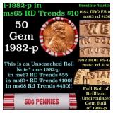 BU Shotgun Lincoln 1c roll, 1982-p 50 pcs Bank Wra