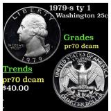 1979-s ty 1 Proof Washington Quarter 25c Grades GE