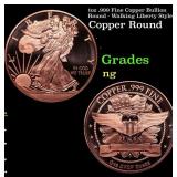 1oz .999 Fine Copper Bullion Round - Walking Liber