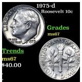 1975-d Roosevelt Dime 10c Grades GEM++ Unc
