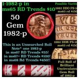 BU Shotgun Lincoln 1c roll, 1982-p 50 pcs Dunbar W