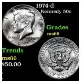 1974-d Kennedy Half Dollar 50c Grades GEM+ Unc