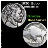 1920 Hobo Buffalo Nickel 5c Grades Hand Carved