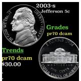 2003-s Proof Jefferson Nickel 5c pr70 dcam SEGS