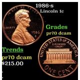1986-s Proof Lincoln Cent 1c pr70 dcam SEGS