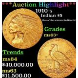 ***Major Highlight*** 1910-s Gold Indian Half Eagl