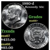 1980-d Kennedy Half Dollar 50c Grades GEM++ Unc