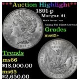 ***Major Highlight*** 1891-p Morgan Dollar $1 ms65