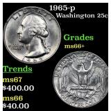 1965-p Washington Quarter 25c Grades GEM++ Unc