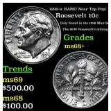 1996-w Roosevelt Dime RARE! Near Top Pop! 10c Grad