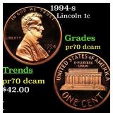 1994-s Proof Lincoln Cent 1c pr70 dcam SEGS