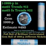 BU Shotgun Jefferson 5c roll, 1999-p 40 pcs N.F. S