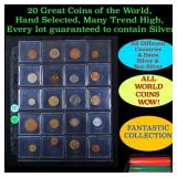 20 Great Coins of the World, hand selected, many t