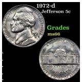 1972-d Jefferson Nickel 5c Grades GEM+ Unc