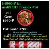 BU Shotgun Lincoln 1c roll, 1960-p 50 pcs Dunbar W