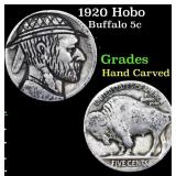 1920 Hobo Buffalo Nickel 5c Grades Hand Carved