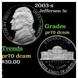 2003-s Proof Jefferson Nickel 5c pr70 dcam SEGS
