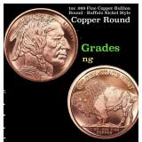 1oz .999 Fine Copper Bullion Round - Buffalo Nicke